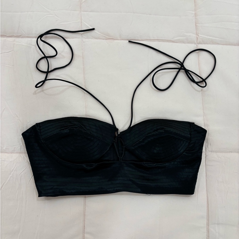 Black super cropped top